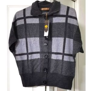 Sanli Cashmere Botton Up Short Sleeve Sweater Women